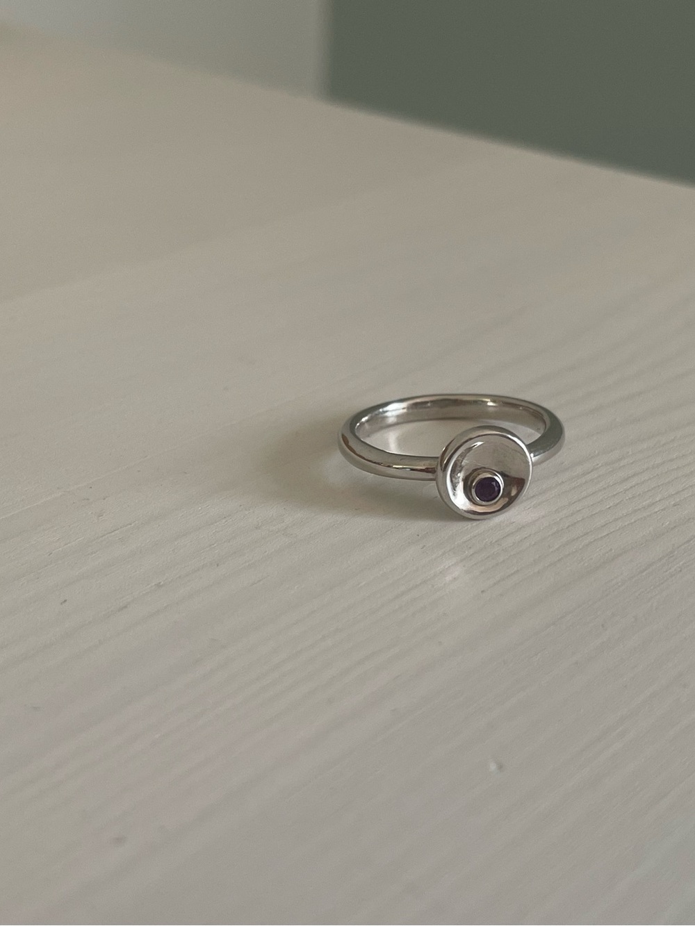 Birks sterling silver amethyst ring